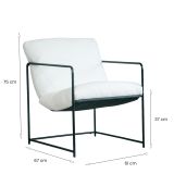 Poltrona design in metallo e tessuto bianco - Appare