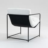 Poltrona design in metallo e tessuto bianco - Appare
