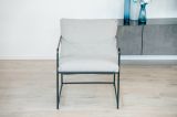 Poltrona design in metallo e tessuto grigio - Appare