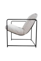 Poltrona design in metallo e tessuto grigio - Appare