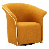 Poltrona Giallo Senape Nero Base Girevole Braccioli 84x66x80h cm, Materiale Struttura in Metallo - Toamas