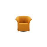 Poltrona Giallo Senape Nero Base Girevole Braccioli 84x66x80h cm, Materiale Struttura in Metallo - Toamas