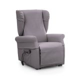 Poltrona Grigio Chiaro Sfoderabile Reclinabile 75x84x107h cm, Braccioli Made in Italy - Treia