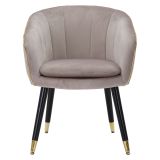 Poltrona Grigio oro Braccioli Materiale Struttura in Tessuto 62x58x78h cm, Colore Struttura oro - Cachi