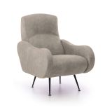 Poltrona Grigio Tortora Braccioli Peso Supportato 90 kg 70x100x98h cm, Materiale Struttura in Legno Made in Italy - Lasnigo