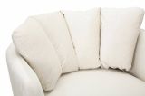 Poltrona in poliestere con braccioli crema e oro - Foster