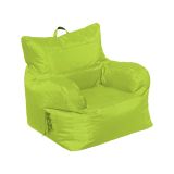Poltrona in poliestere con braccioli verde - Ossidiana