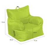 Poltrona in poliestere con braccioli verde - Ossidiana