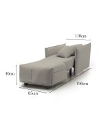 Poltrona in poliestere sfoderabile con braccioli beige - Atlantis