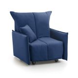 Poltrona in poliestere sfoderabile con braccioli blu - Atlantis