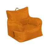 Poltrona in tessuto con braccioli arancione - Ossidiana