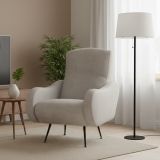 Poltrona in tessuto con braccioli beige - Dromondin