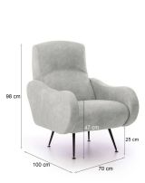 Poltrona in tessuto con braccioli beige - Dromondin