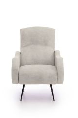 Poltrona in tessuto con braccioli beige - Dromondin