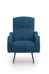 Poltrona in tessuto con braccioli blu - Dromondin