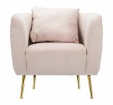 Poltrona in tessuto con braccioli rosa - Prampolini
