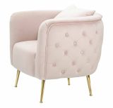 Poltrona in tessuto con braccioli rosa - Prampolini