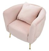 Poltrona in tessuto con braccioli rosa - Prampolini