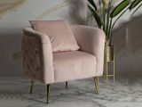 Poltrona in tessuto con braccioli rosa - Prampolini