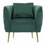 Poltrona in tessuto con braccioli verde - Prampolini