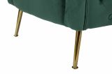 Poltrona in tessuto con braccioli verde - Prampolini