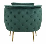 Poltrona in tessuto con braccioli verde - Prampolini