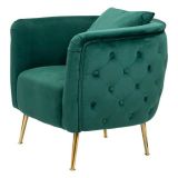 Poltrona in tessuto con braccioli verde - Prampolini