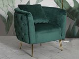 Poltrona in tessuto con braccioli verde - Prampolini