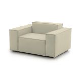 Poltrona in tessuto e legno con braccioli beige - Rodonite