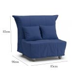 Poltrona in tessuto sfoderabile blu - Andreou