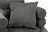 Poltrona Jurua, Seduta imbottita, Divano singolo da salotto, Sedia con braccioli, 78x68 h85 cm, Grigio e Argento