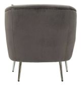 Poltrona Madeira, Seduta imbottita, Divano singolo da salotto, Sedia con braccioli, 73x66 h78 cm, Grigio e Argento