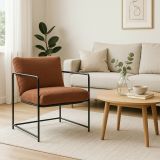 Poltrona Marrone Braccioli Peso Supportato 120 kg 61x67x75h cm, Materiale Struttura in Metallo - Appare