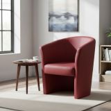 Poltrona moderna in ecopelle con braccioli rossa - Ago