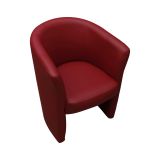 Poltrona moderna in ecopelle con braccioli rossa - Ago