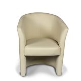 Poltrona moderna in similpelle con braccioli beige - Ago