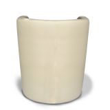 Poltrona moderna in similpelle con braccioli beige - Ago