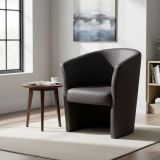 Poltrona moderna in similpelle con braccioli nera - Ago