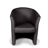 Poltrona moderna in similpelle con braccioli nera - Ago