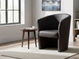 Poltrona moderna in similpelle con braccioli nera - Ago