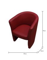 Poltrona moderna in similpelle con braccioli rossa - Ago