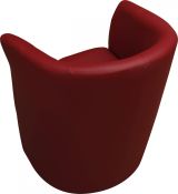 Poltrona moderna in similpelle con braccioli rossa - Ago