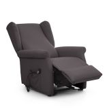 Poltrona Nero Antracite Sfoderabile Reclinabile 75x84x107h cm, Braccioli Made in Italy - Treia