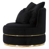 Poltrona Nero oro con Cuscini Materiale Struttura in Legno Nobilitato 84x84x72h cm, Materiale Struttura in Tessuto - Palang