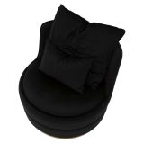 Poltrona Nero oro con Cuscini Materiale Struttura in Legno Nobilitato 84x84x72h cm, Materiale Struttura in Tessuto - Palang