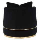 Poltrona Nero oro con Cuscini Materiale Struttura in Legno Nobilitato 84x84x72h cm, Materiale Struttura in Tessuto - Palang