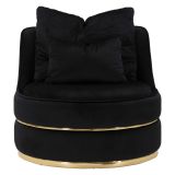 Poltrona Nero oro con Cuscini Materiale Struttura in Legno Nobilitato 84x84x72h cm, Materiale Struttura in Tessuto - Palang