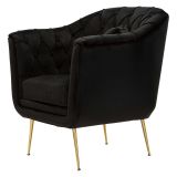 Poltrona Nero oro con Cuscino Braccioli 88x83x91h cm, Colore Struttura oro - Turtuk