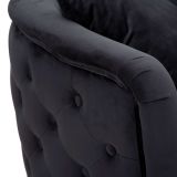 Poltrona Nero oro Rivestimento in Velluto Braccioli 76x74x71h cm, Materiale Struttura in Metallo - StIves