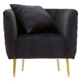 Poltrona Nero oro Rivestimento in Velluto Braccioli 76x74x71h cm, Materiale Struttura in Metallo - StIves
